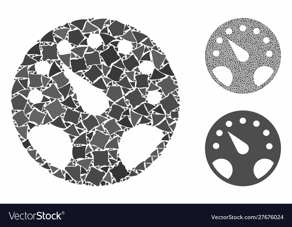 Gauge mosaic icon humpy elements vector image Gauge mosaic icon humpy elements