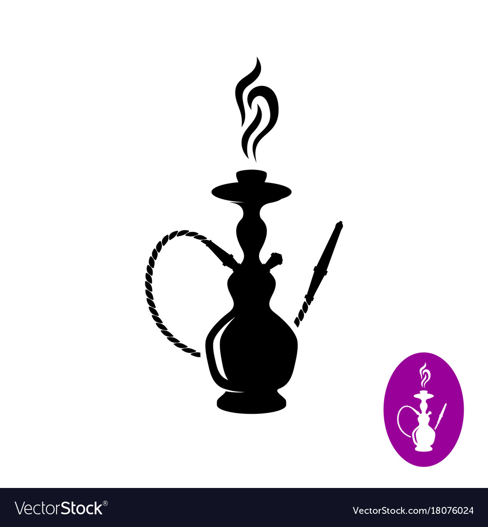 Hookah Logo With Smoke And Pipe Royalty Free Vector Image