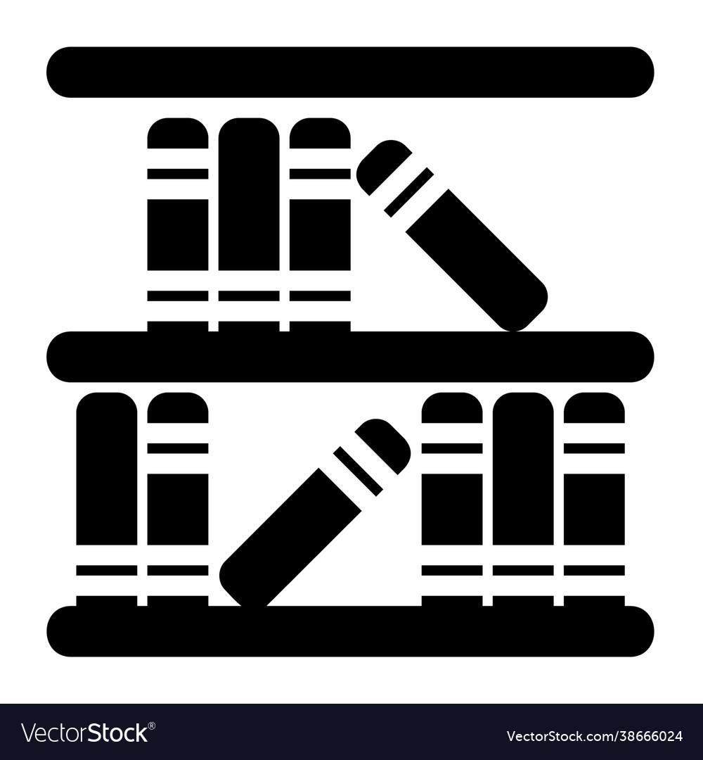 Library icon in solid style for any projects vector image Library icon in solid style for any projects