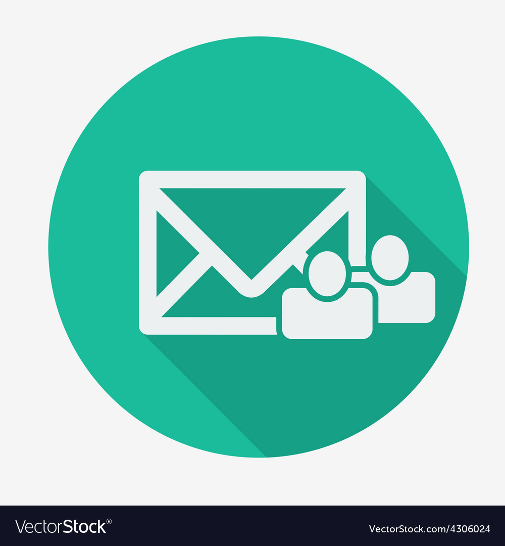 Mail icon envelope with globe flat design