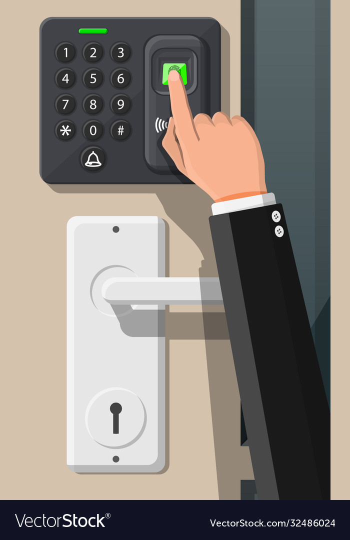 Password and fingerprint security device with hand