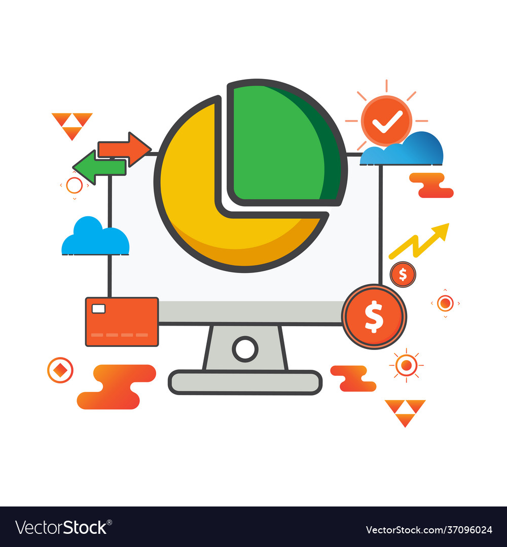 Pie diagram computer flat icon can use vector image Pie diagram computer flat icon can use