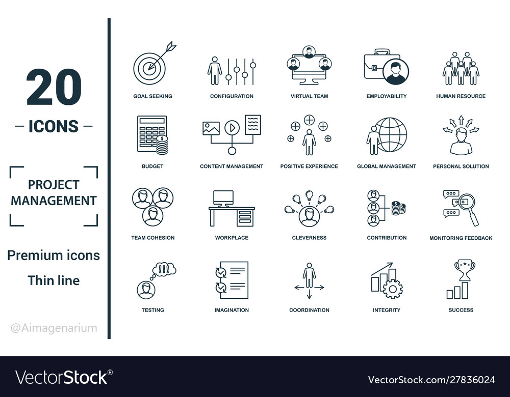 Project management icon set include creative vector image Project management icon set include creative