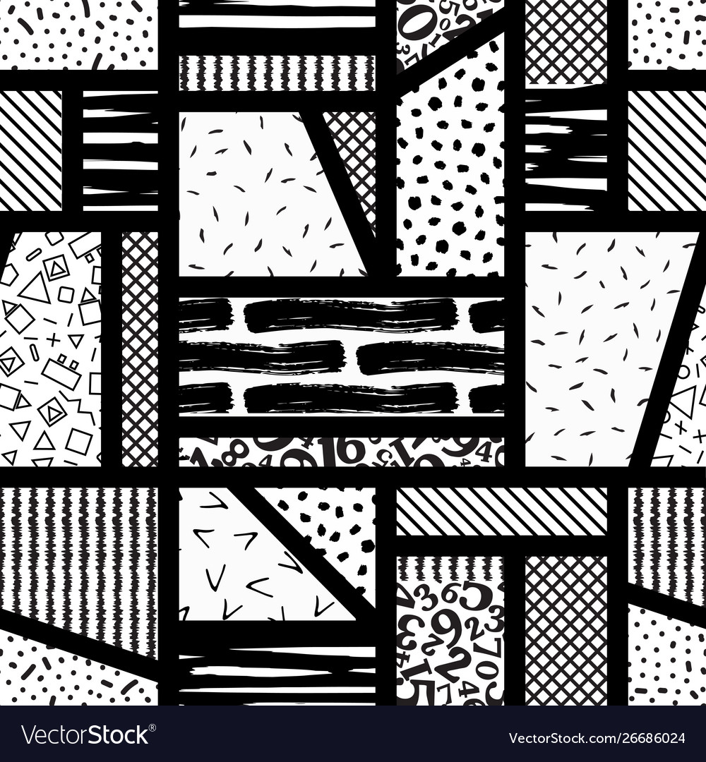 Seamless patchwork pattern rectangles and squares vector image Seamless patchwork pattern rectangles and squares