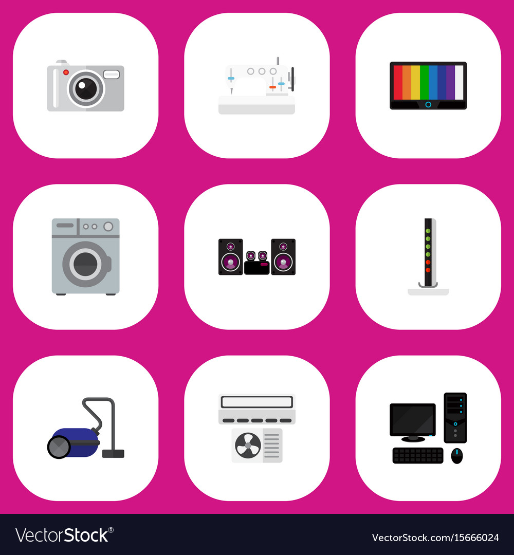Set of 9 editable tech icons includes symbols