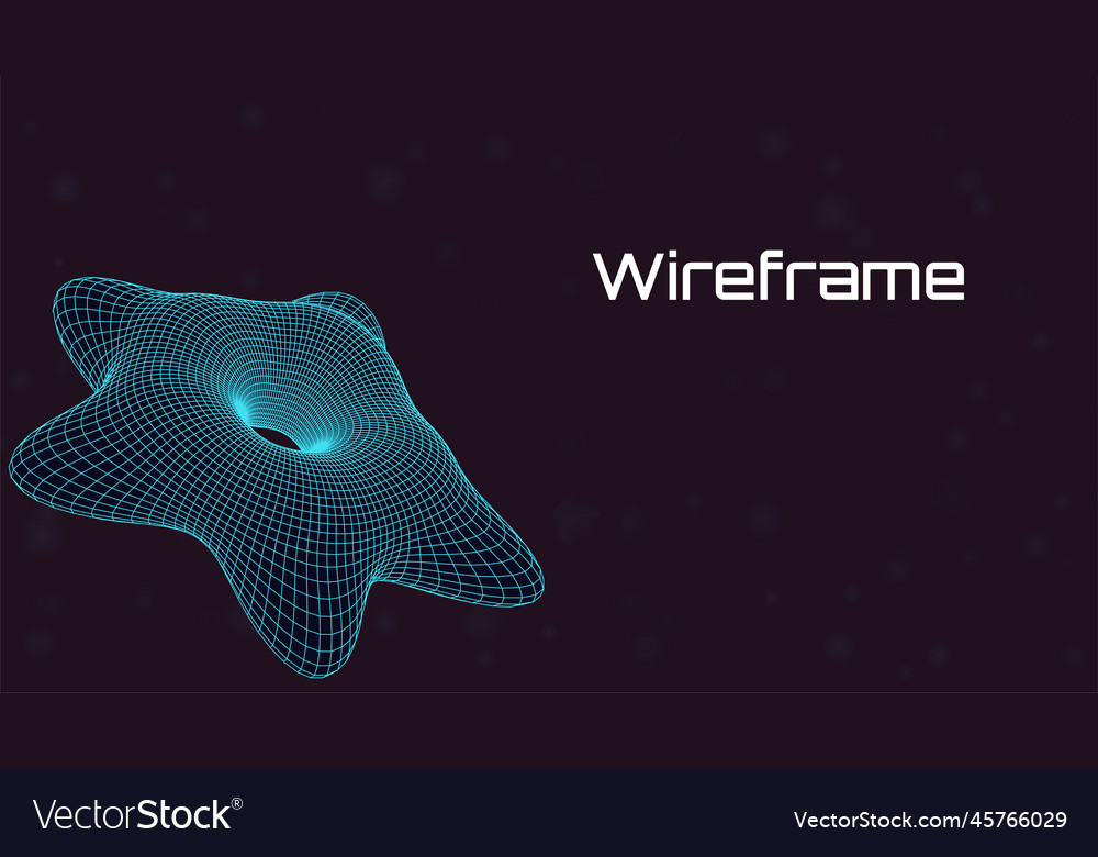 Abstract wireframe background sci-fi 3d shape vector image Abstract wireframe background sci-fi 3d shape