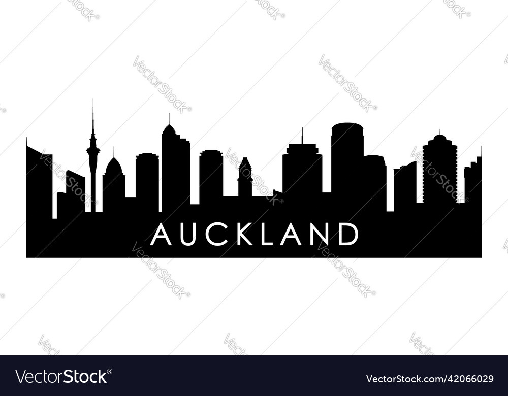 Auckland skyline silhouette schwarz stadt vector image Auckland skyline silhouette schwarz stadt