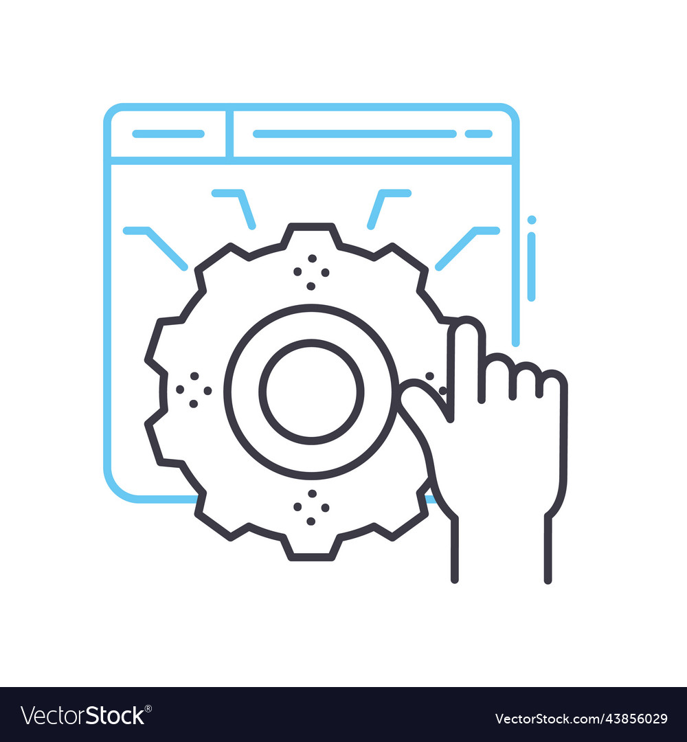 Automation line icon outline symbol vector image Automation line icon outline symbol