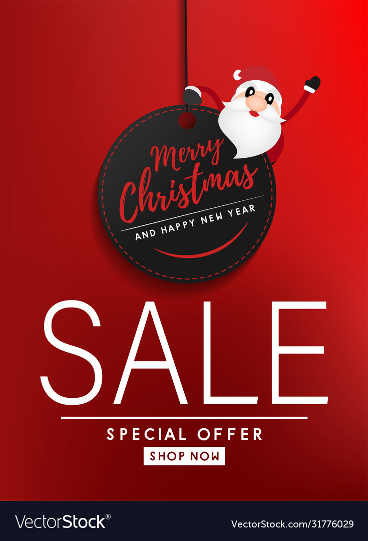 Christmas Sale Paper Tags Design Royalty Free Vector Image