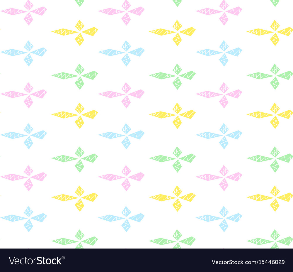 Colorful rhombs in row with zigzag