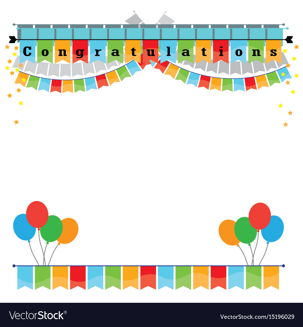 Congratulations With Bunting Flags Image Vector Image 9447