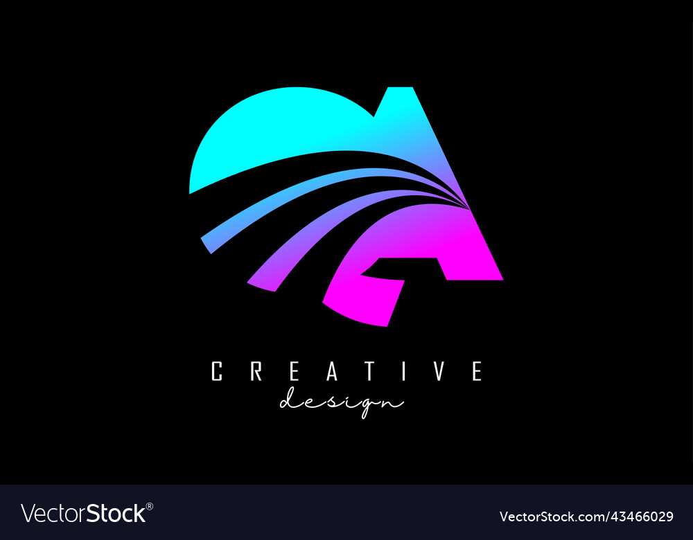 Creative colorful letters qa q a logo Vector Image Creative colorful letters qa q a logo