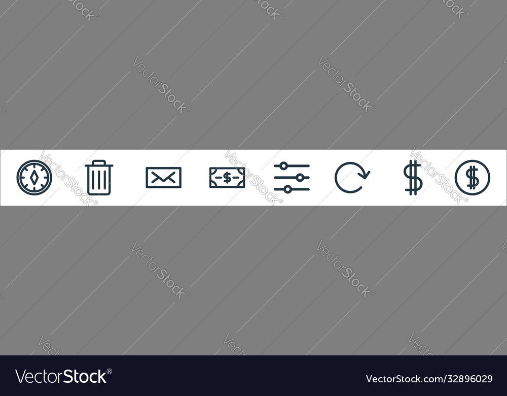 Ecommerce starter pack line icons linear set vector image Ecommerce starter pack line icons linear set