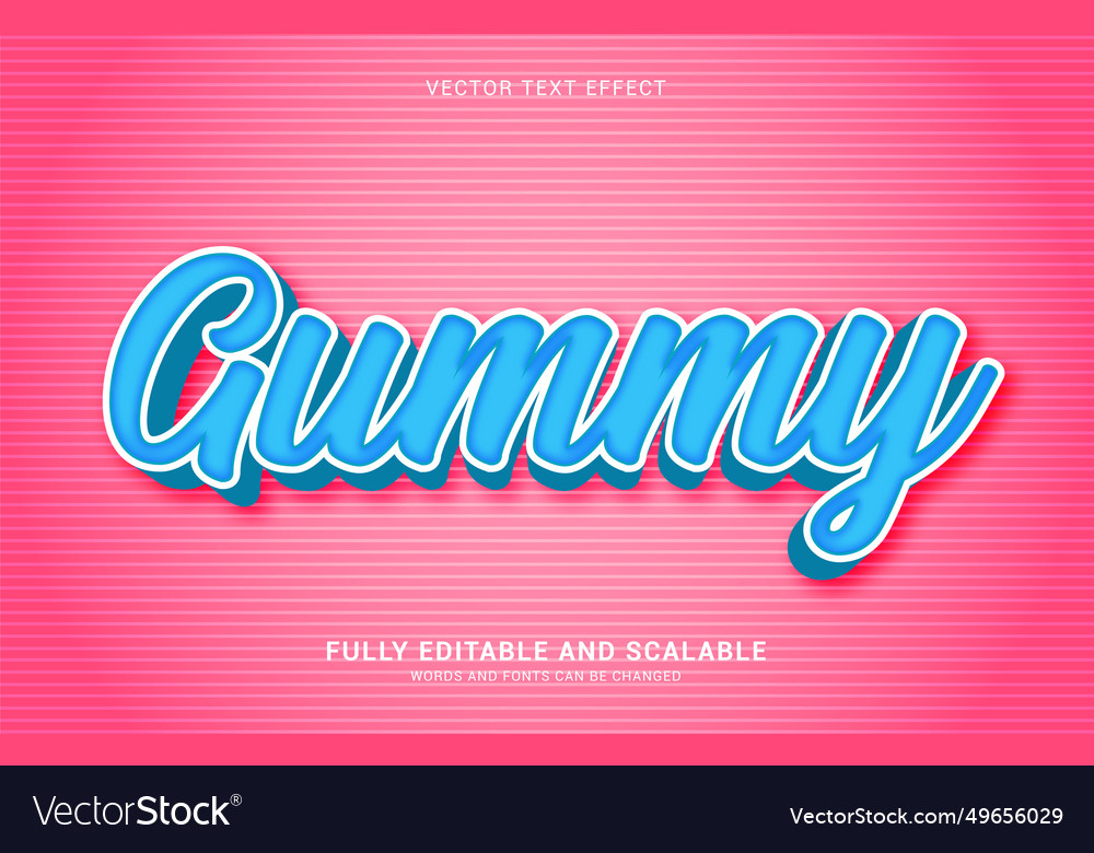 Editable text effect gummy style