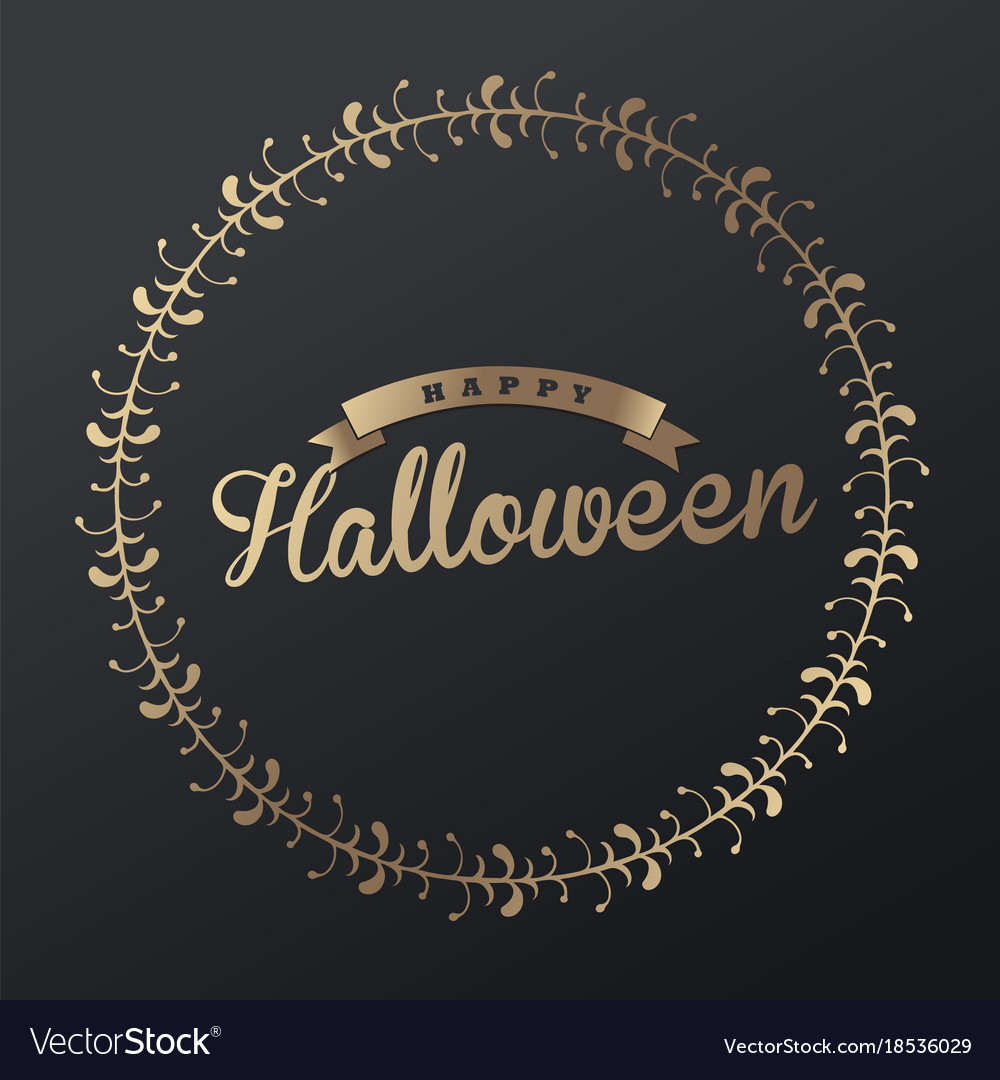 Happy halloween golden auf dunklem Hintergrund