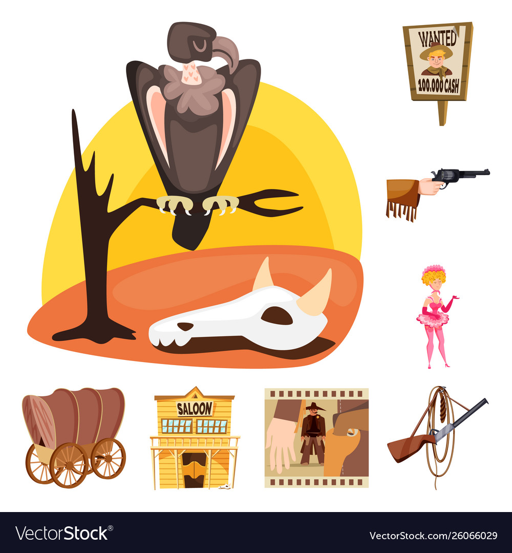 Isolated object wild and west icon set vector image Isolated object wild and west icon set