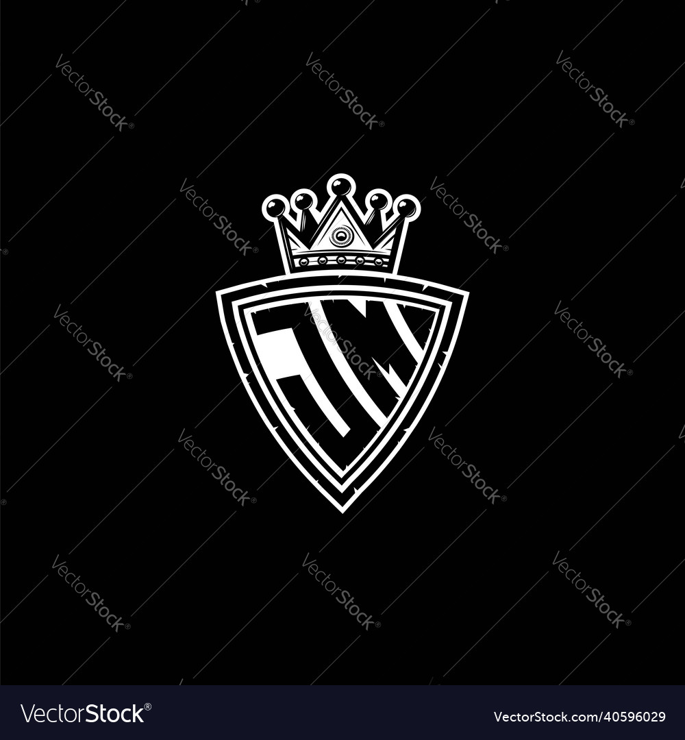 Jm logo monogram shield crown luxury design