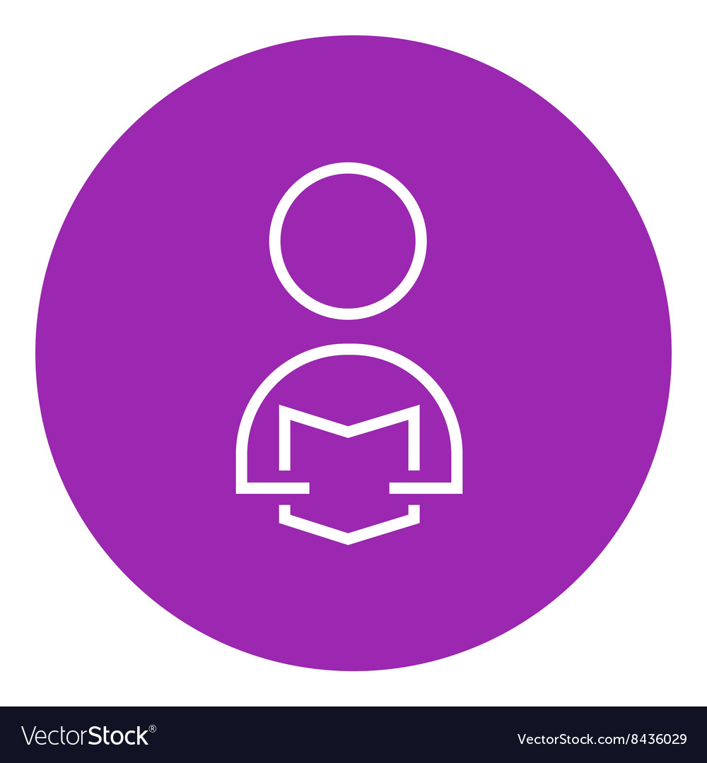 Man reading book line icon