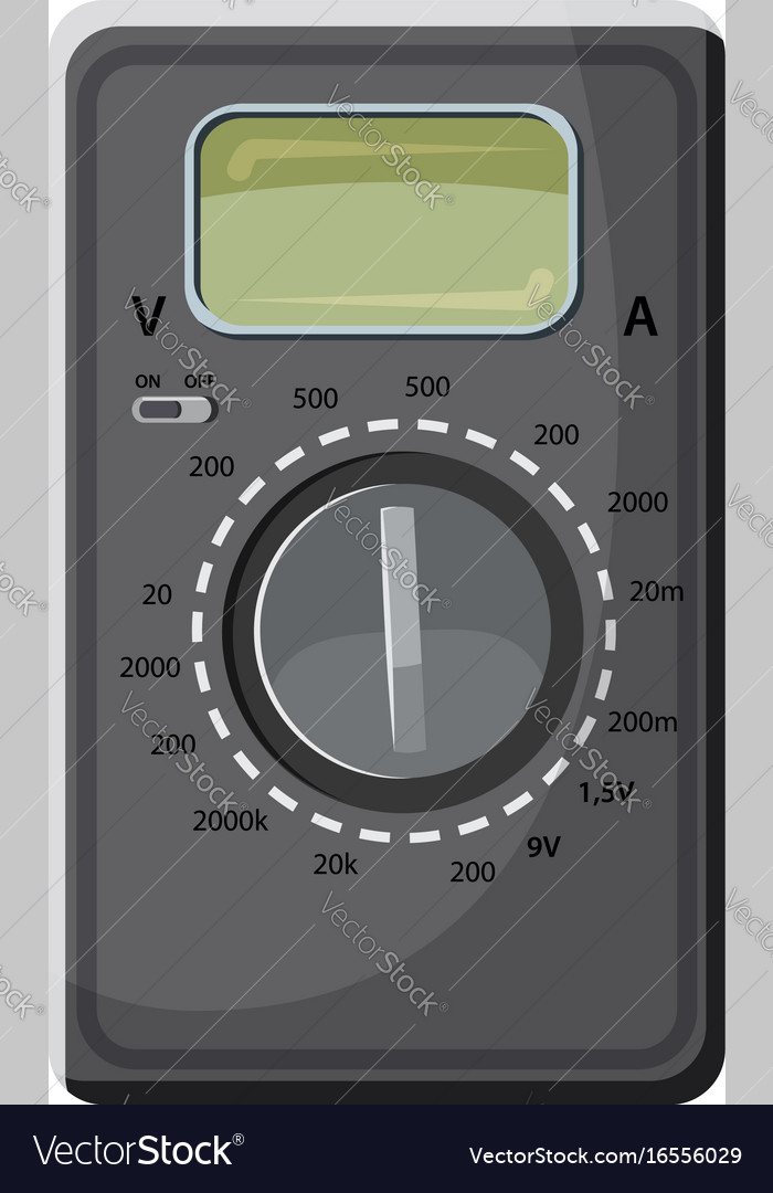 Multimeter Voltmeter Icon Cartoon Style Royalty Free Vector