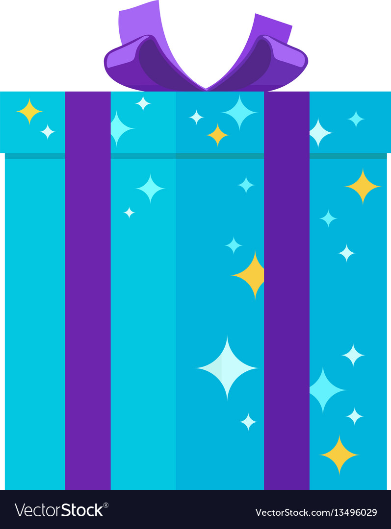 Present giftbox for festivals in blue colors