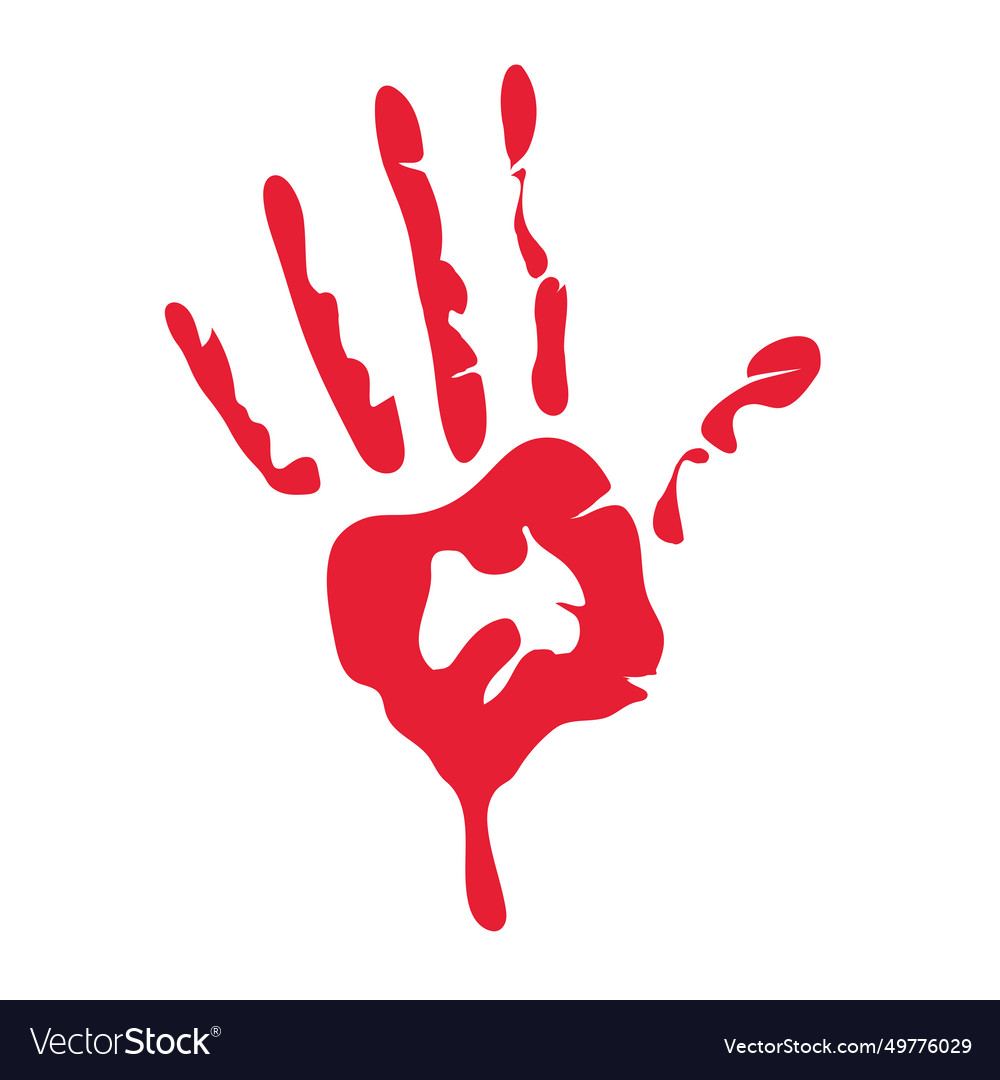 Red hand day Royalty Free Vector Image - VectorStock