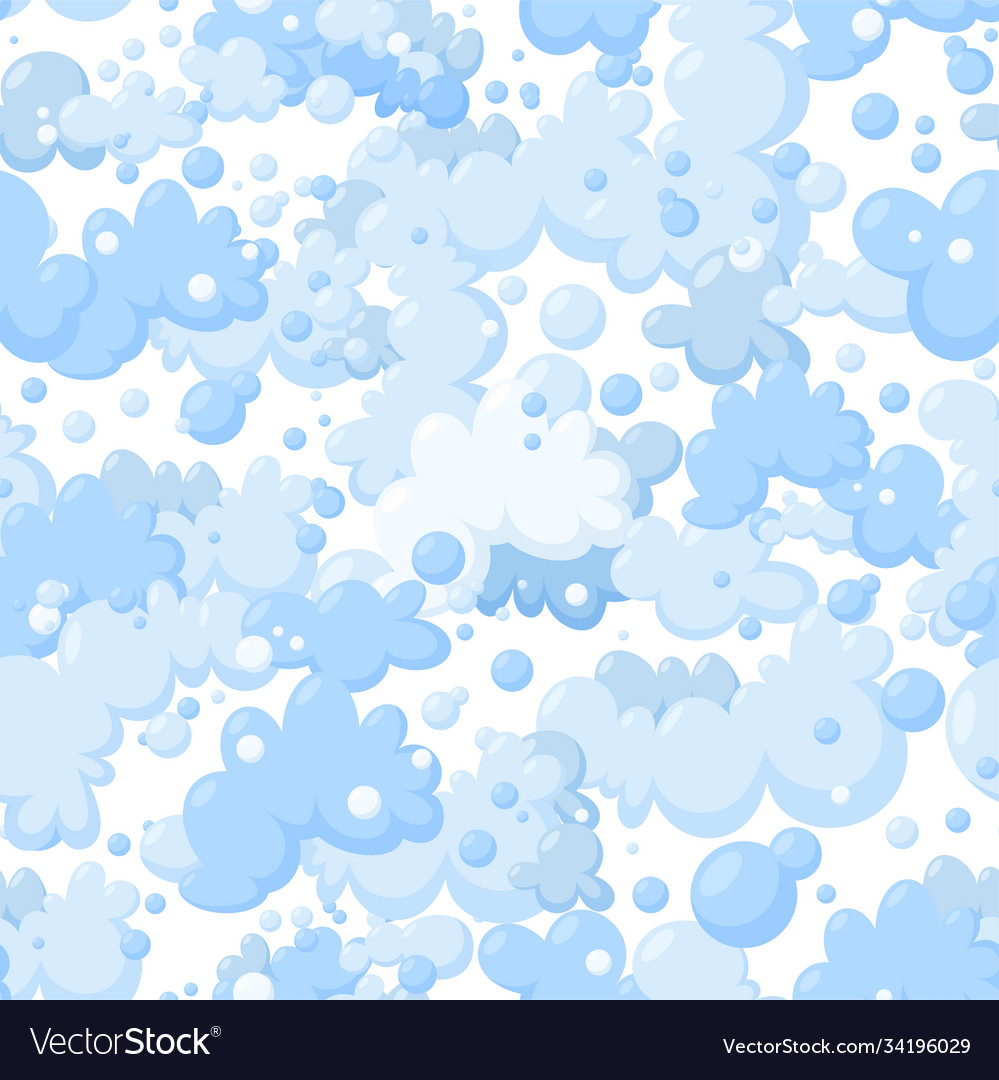 Seamless pattern with foam made soap or clouds vector image Seamless pattern with foam made soap or clouds