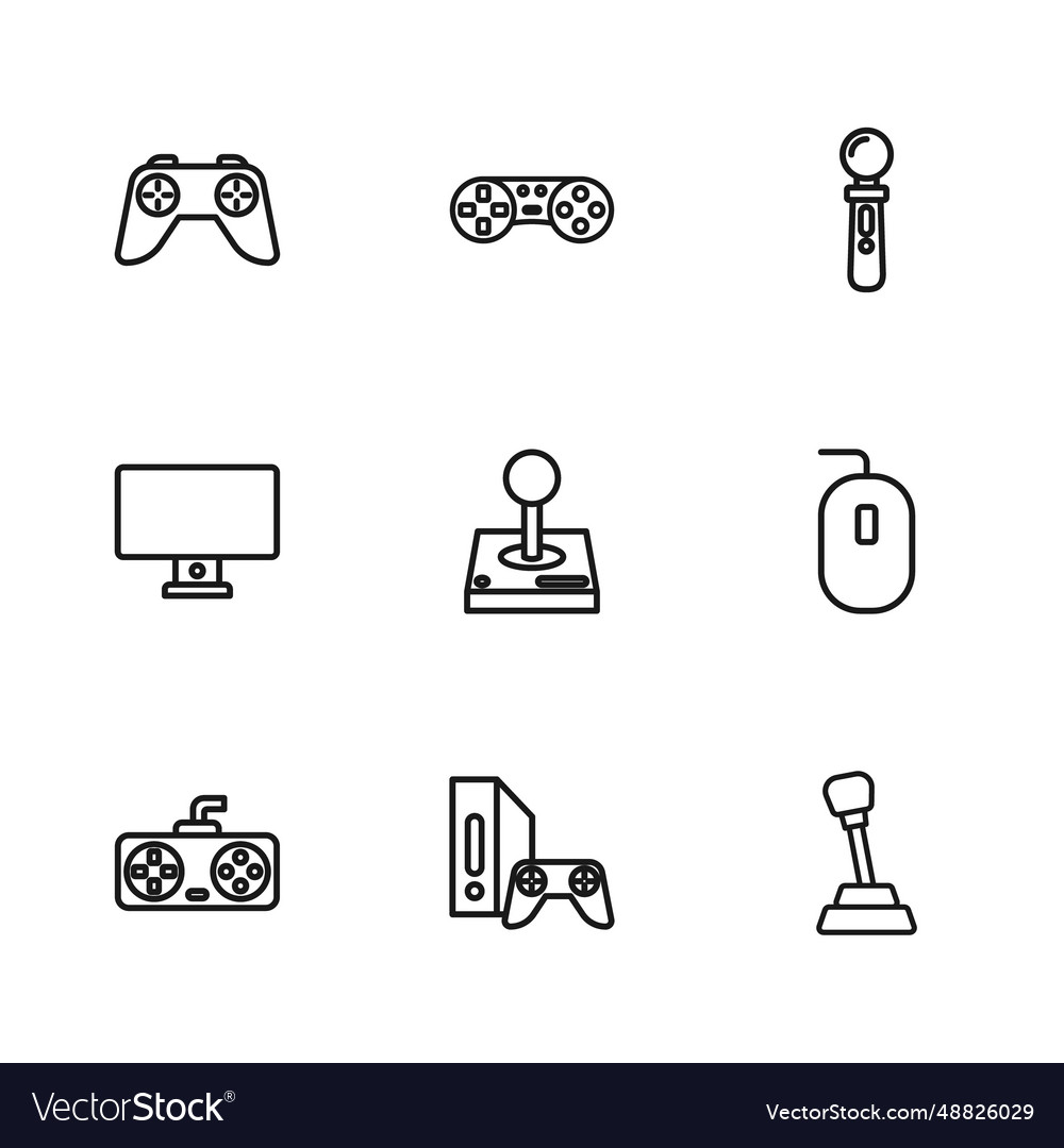 Set line game console with joystick computer