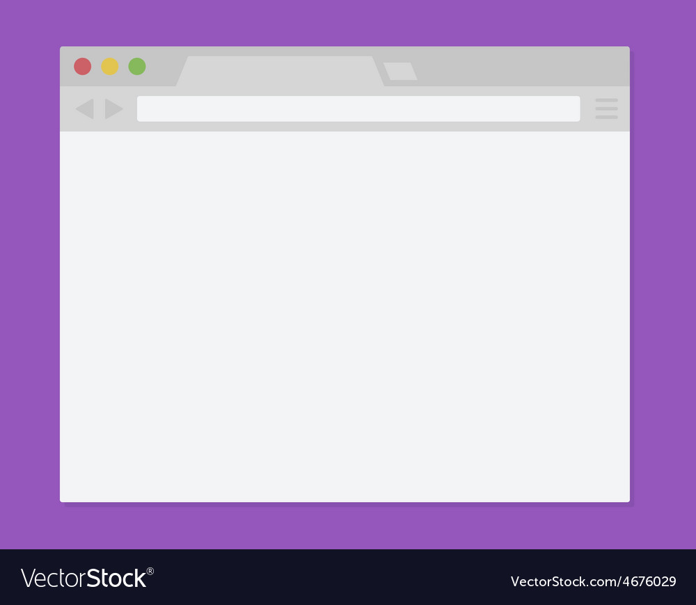 Simple Browser Window Flat Design Royalty Free Vector Image