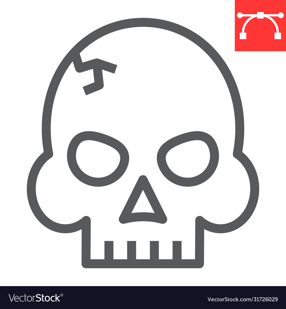 Skull line icon video games and death horror Vector Image