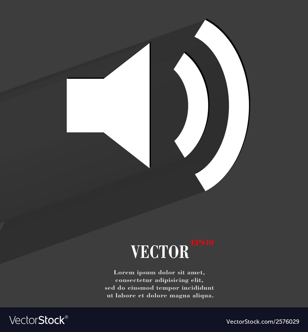 Speaker flat modern web button with long shadow