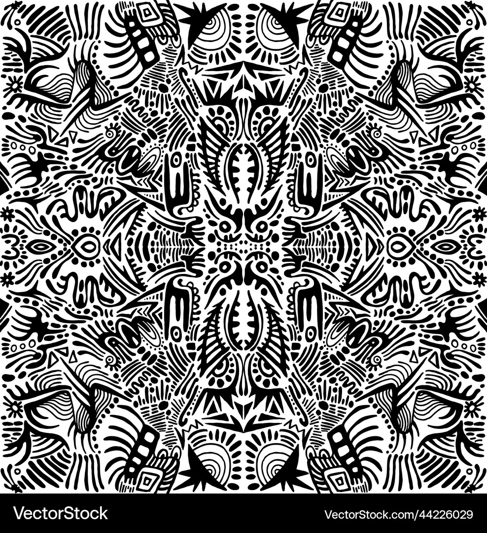 Surreal black and white psychedelic bizarre Vector Image