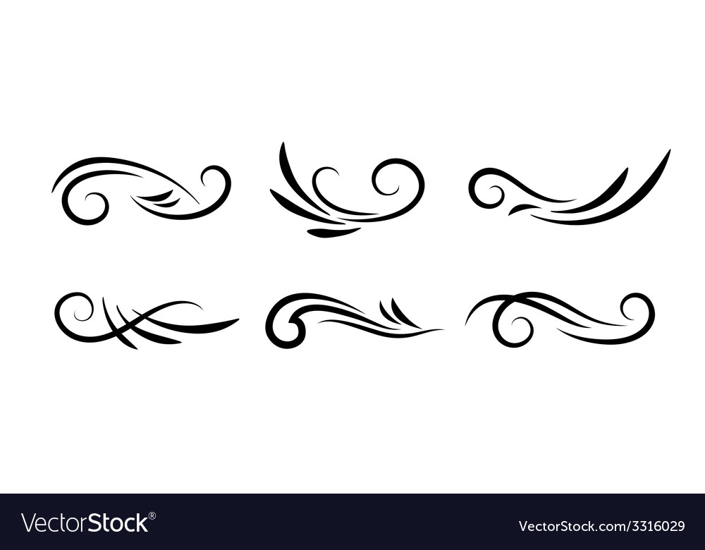 Swirl Decoration Elements Royalty Free Vector Image