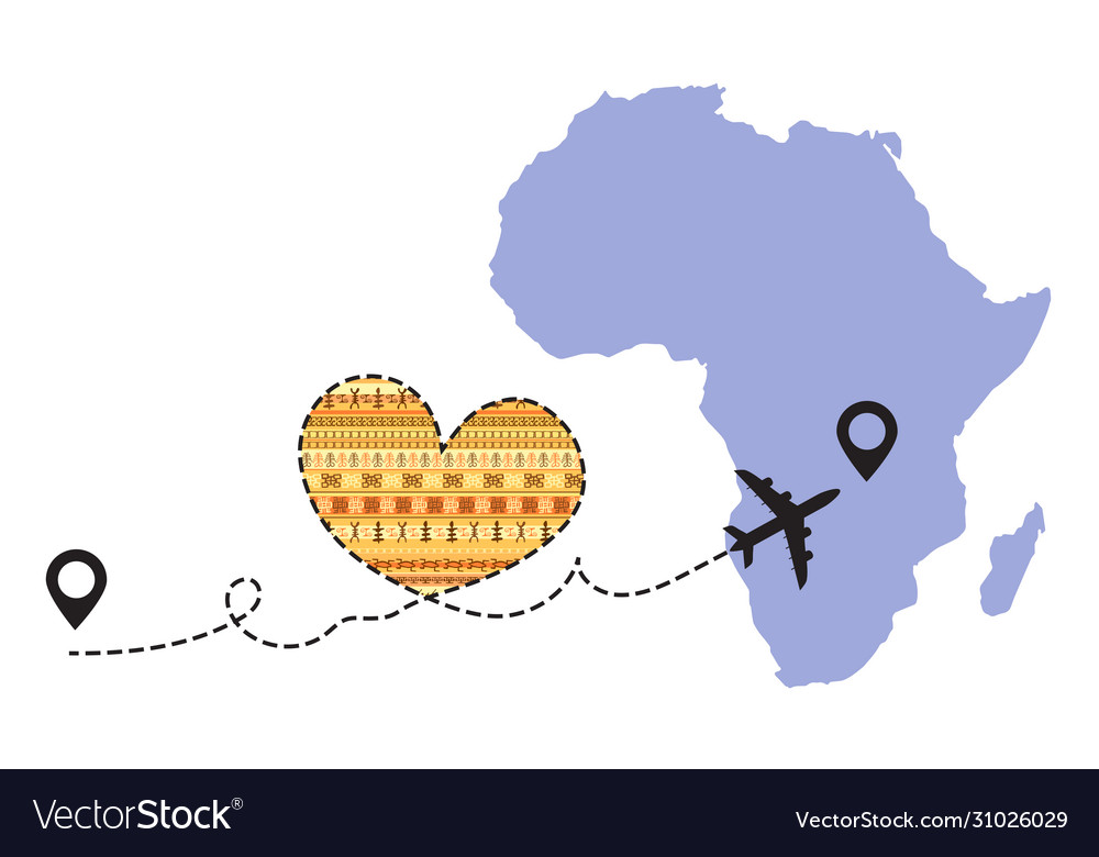 Travel to africa airplane concept