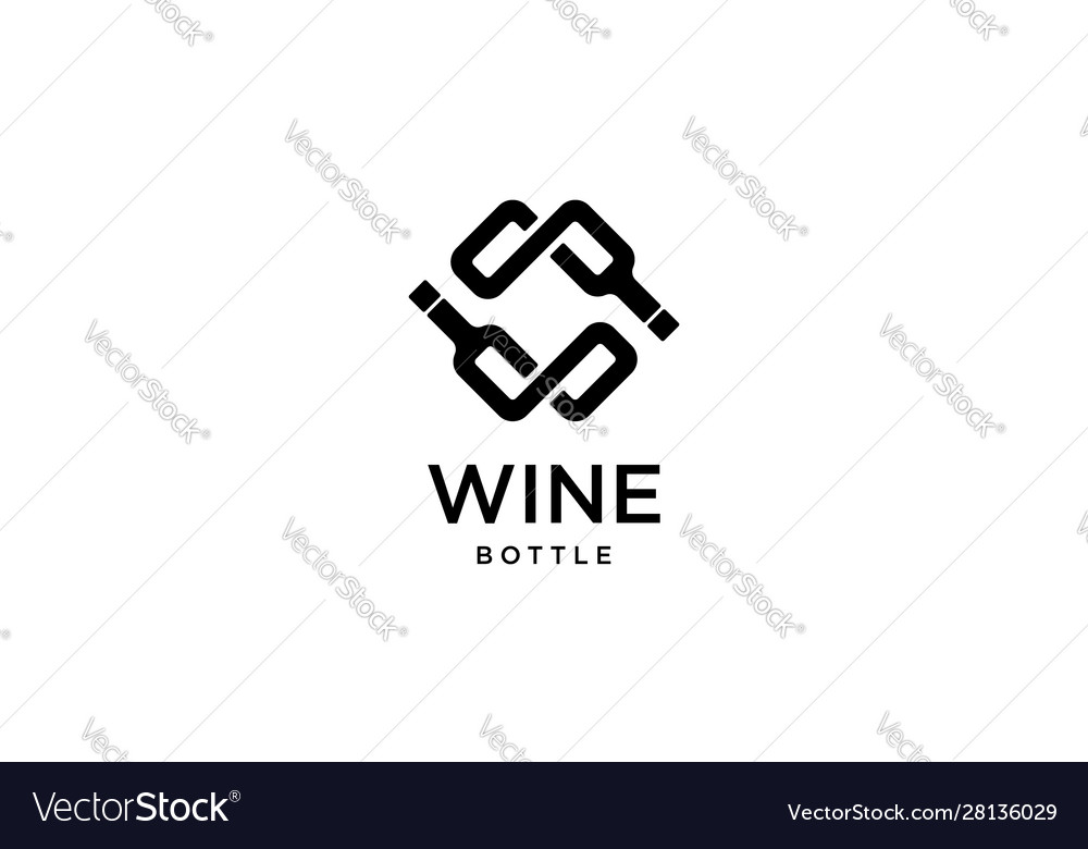 Wine bottle logo design concept