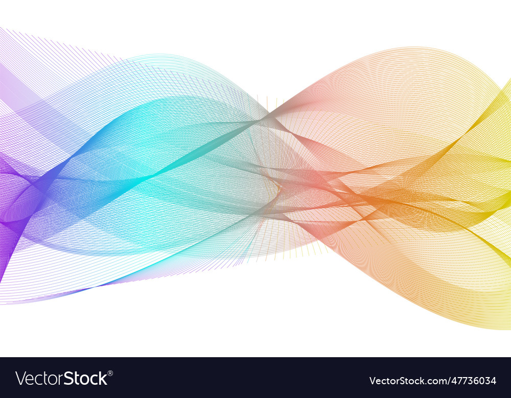 Abstract line color wave on white background vector image Abstract line color wave on white background