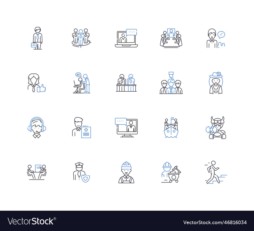 Assignment line icons collection project vector image Assignment line icons collection project