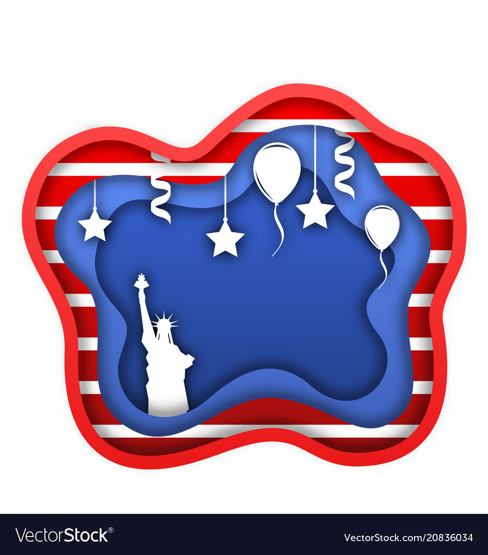 Fourth of july independence day the usa statue vector image Fourth of july independence day the usa statue