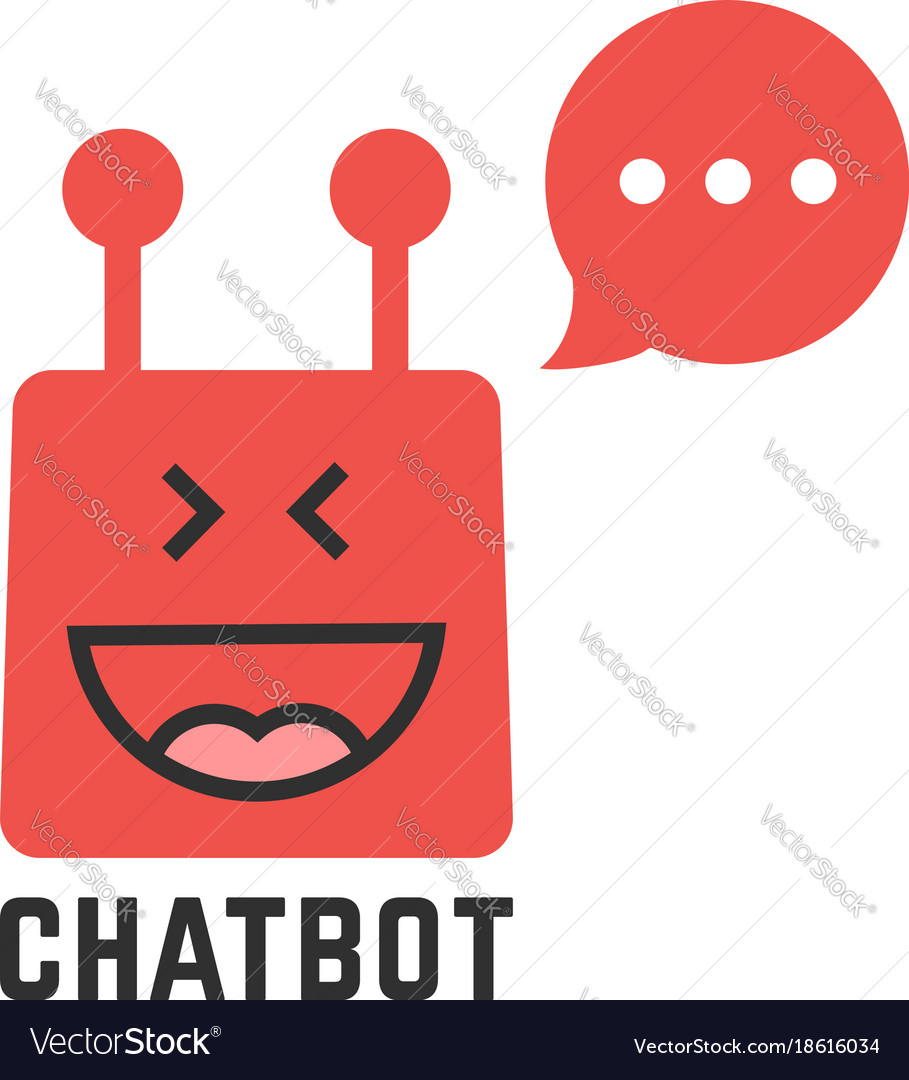 Funny red chatbot icon