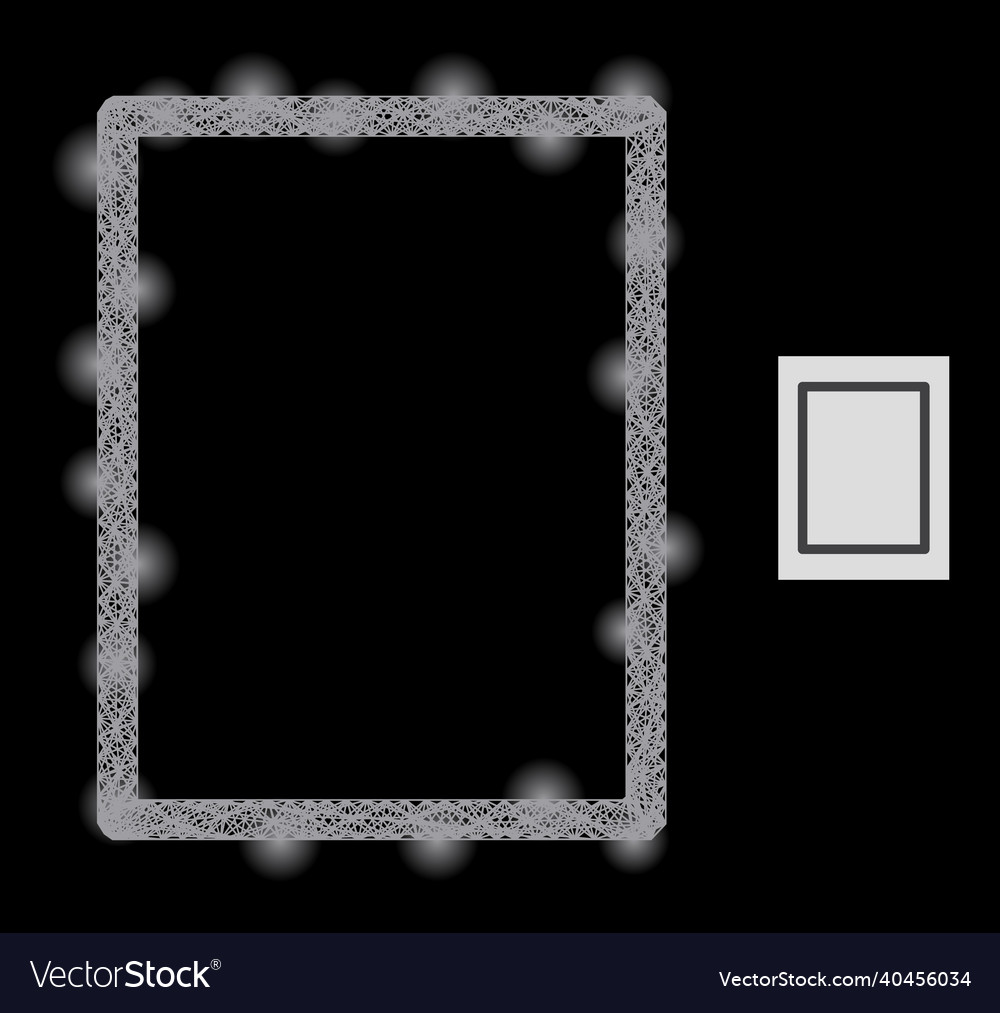 Glowing net mesh empty page with light spots vector image Glowing net mesh empty page with light spots