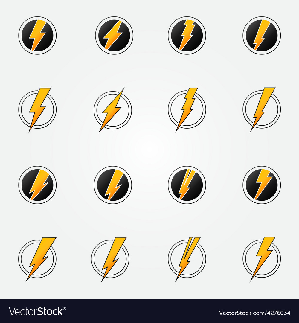 Lightning icons concept set