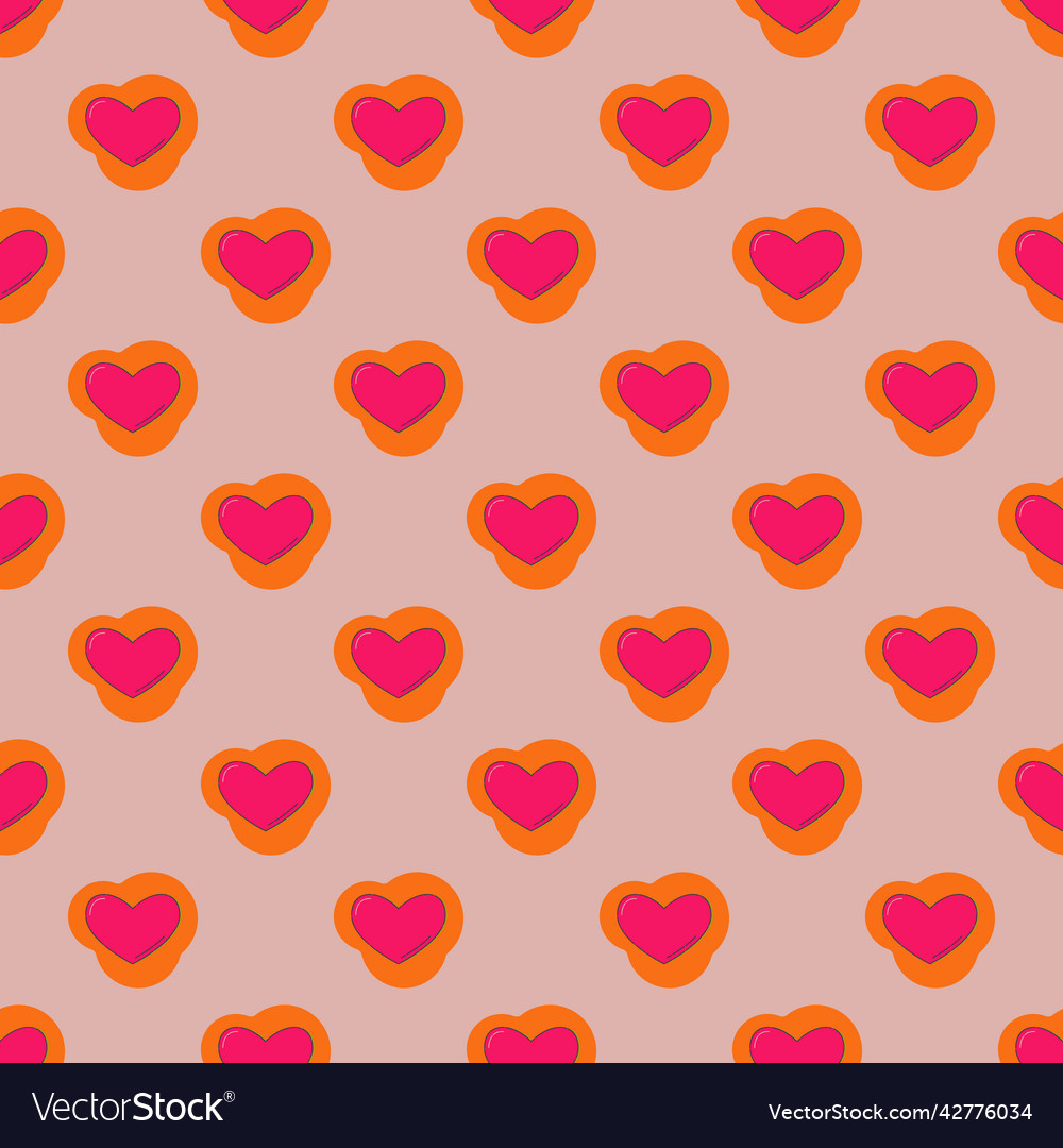 Line art seamless pattern in the form of a red
