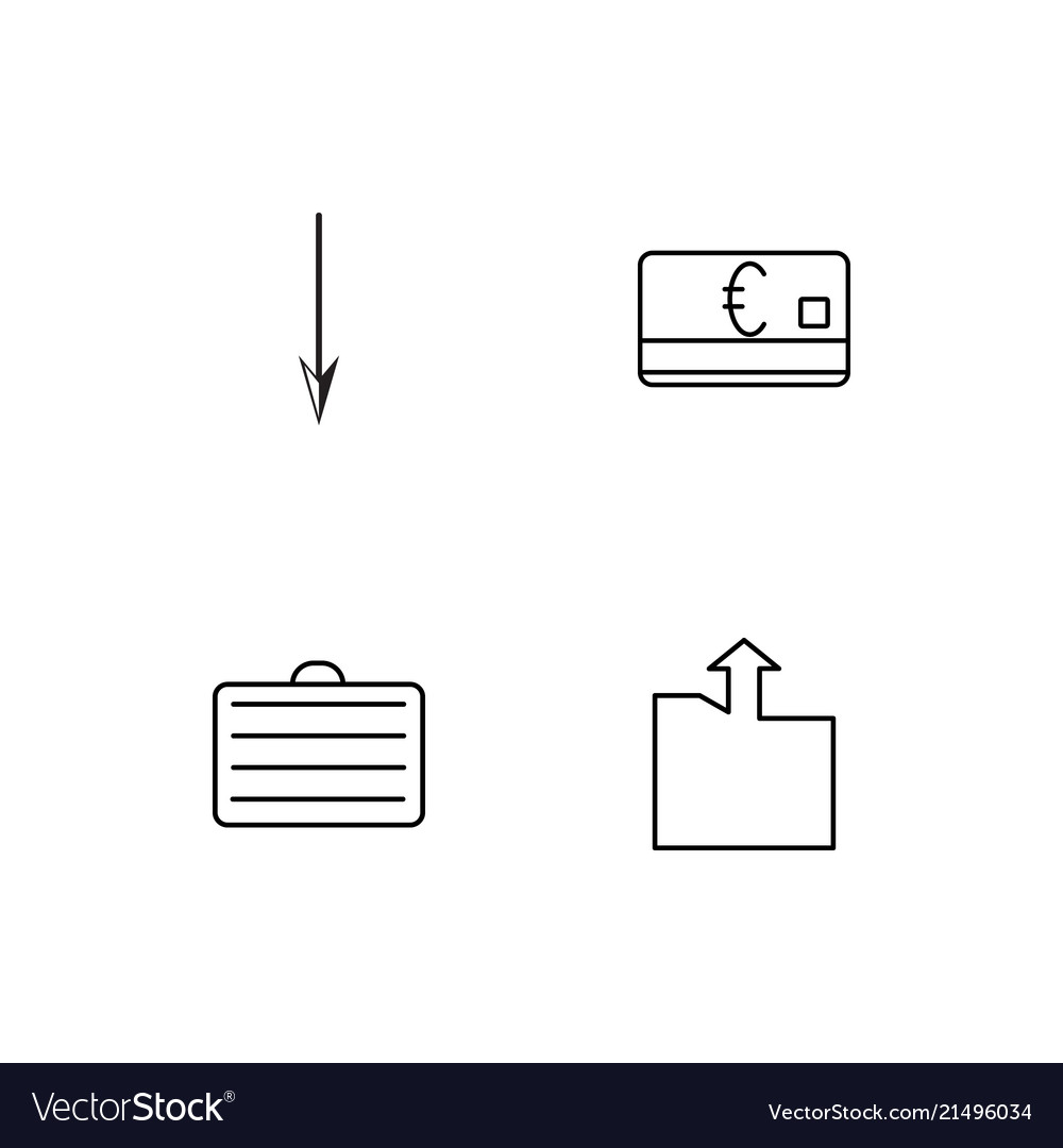 Office linear icons set simple outline