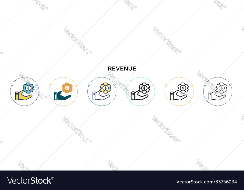 Revenue-Symbol in gefüllter dünner Linie Umriss