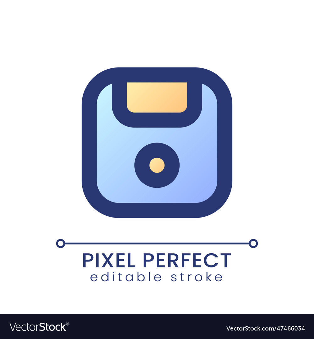 Save pixel perfect gradient fill ui icon vector image Save pixel perfect gradient fill ui icon