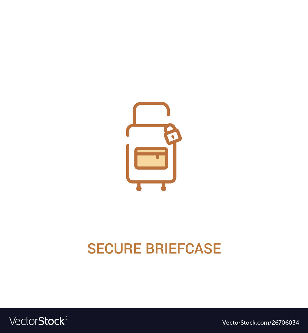 Secure briefcase concept 2 colored icon simple Vector Image Secure briefcase concept 2 colored icon simple