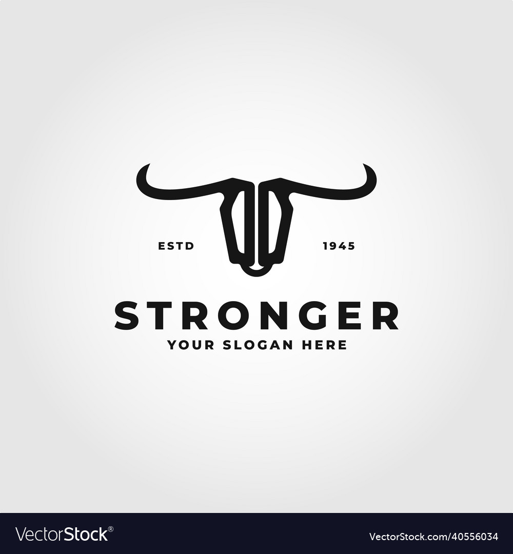 Stronger bull icon template design