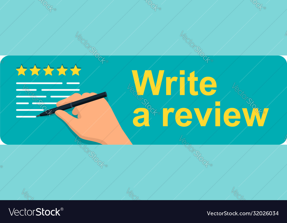 Write a review banner - motivation picture Vector Image