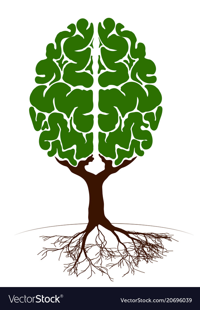 A tree in the form of human brain two Royalty Free Vector
