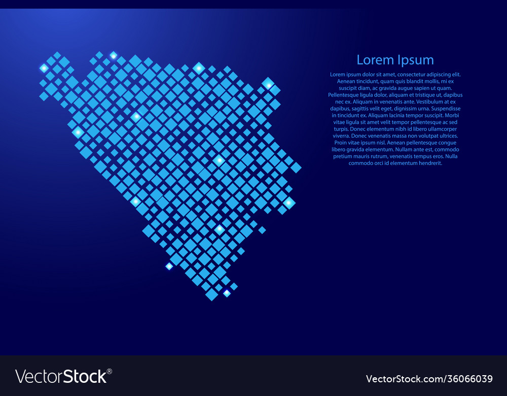 Bosnia and herzegovina map from blue pattern vector image Bosnia and herzegovina map from blue pattern