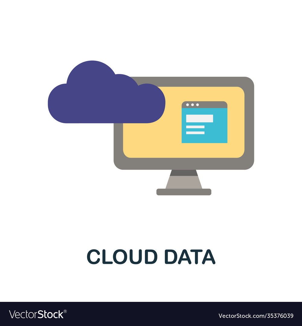 Cloud data flat icon color simple element from